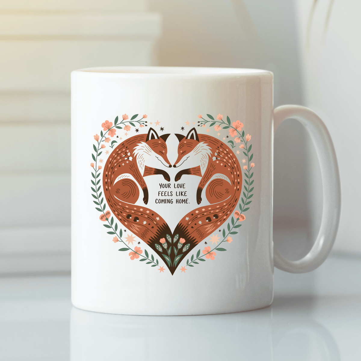 Your Love Feels Like Coming Home Mug | Cozy Fox Couple Gift - Granville Designs
