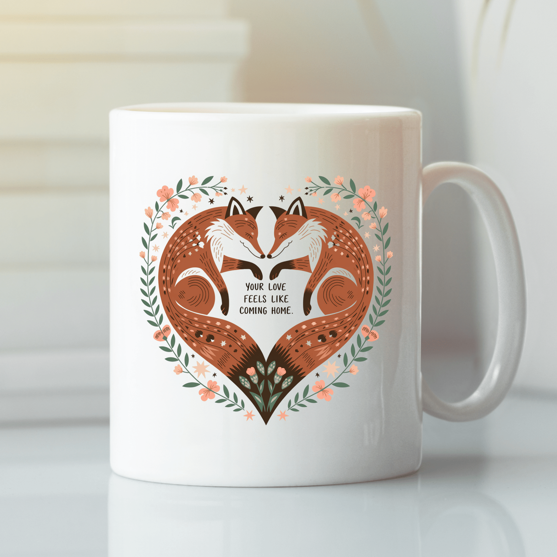 Your Love Feels Like Coming Home Mug | Cozy Fox Couple Gift - Granville Designs