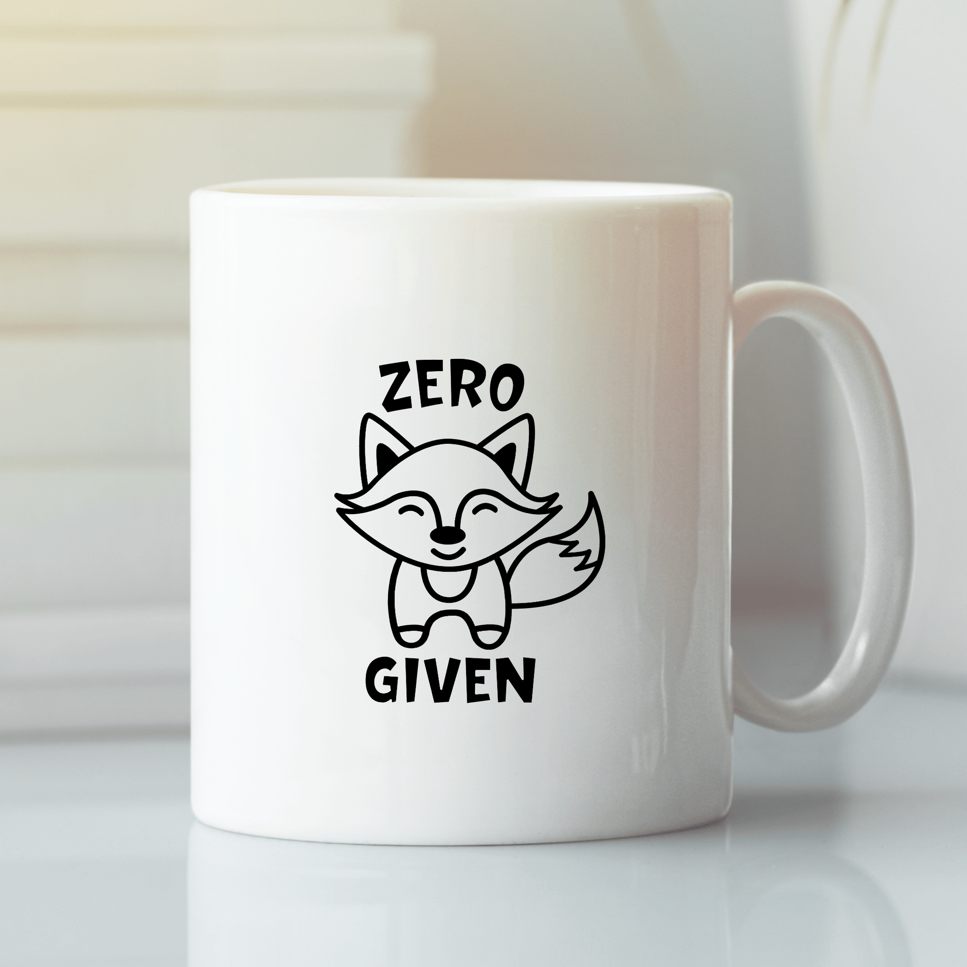Zero Fox Given Mug | Funny Cute Animal Coffee Cup - Granville Designs