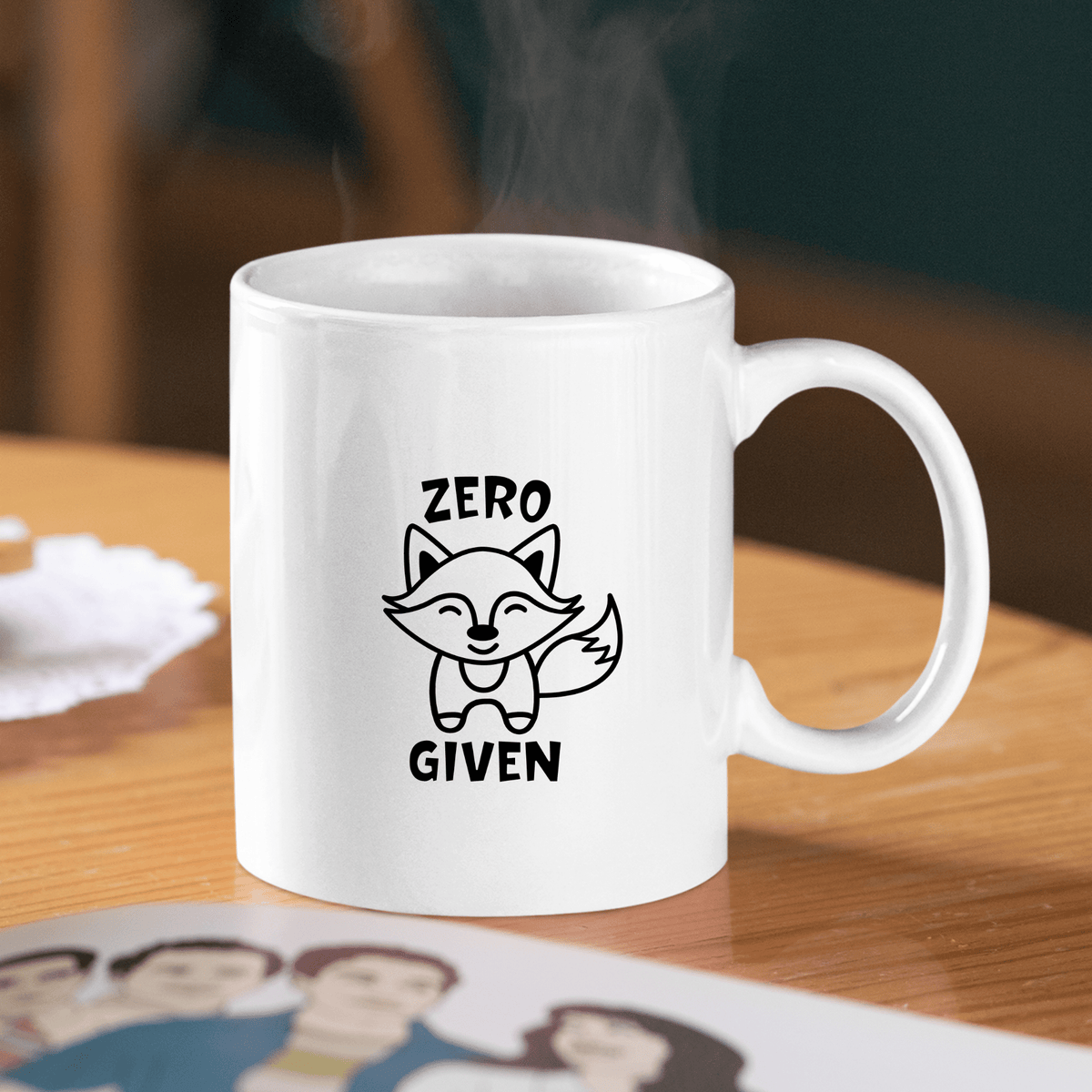 Zero Fox Given Mug | Funny Cute Animal Coffee Cup - Granville Designs