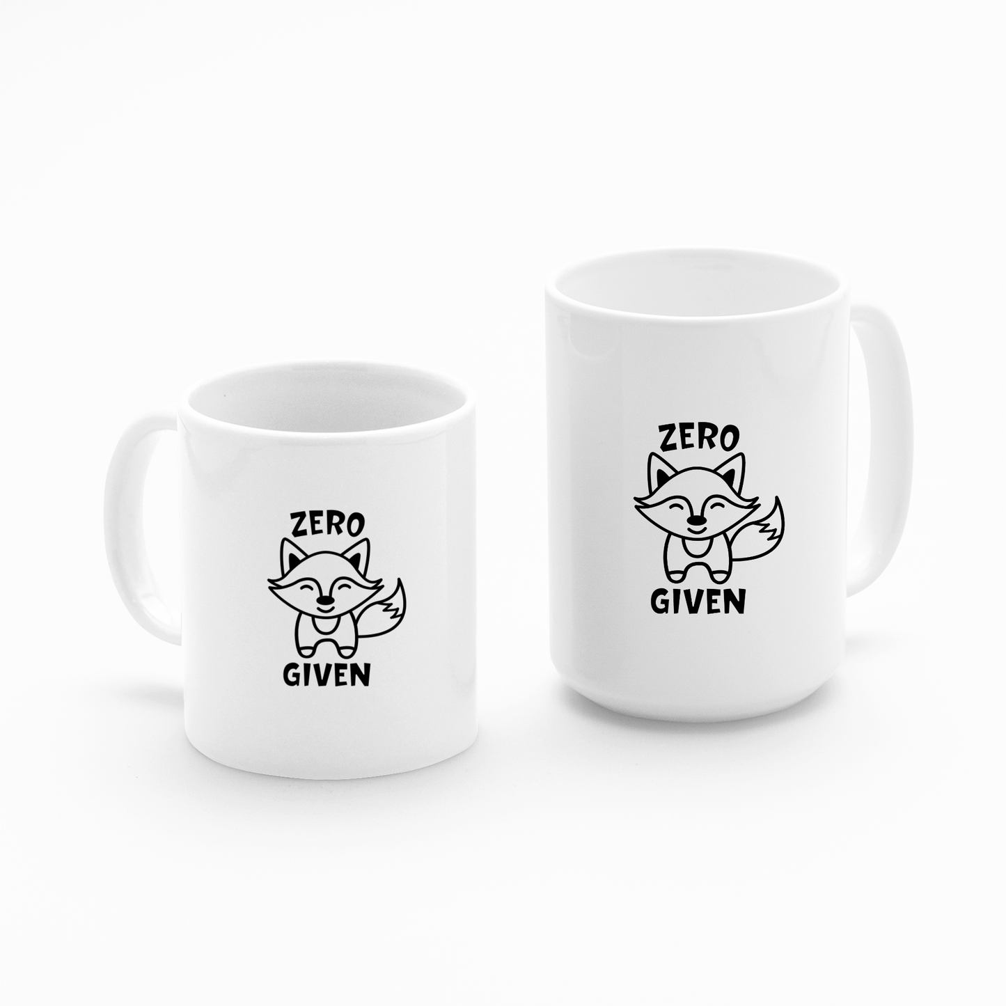 Zero Fox Given Mug | Funny Cute Animal Coffee Cup - Granville Designs